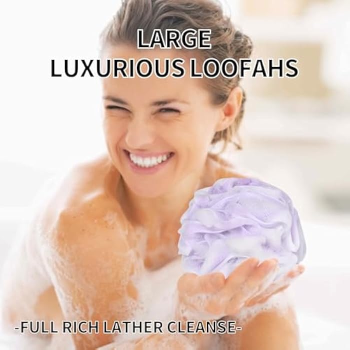 Bath Loofah Sponge Soft Mesh Shower Puff for Body Wash Bath Sponge Body Scrubber for Women & Men Body Exfoliator-Bathing Accessories (1 pc -multicolor) - Image 5